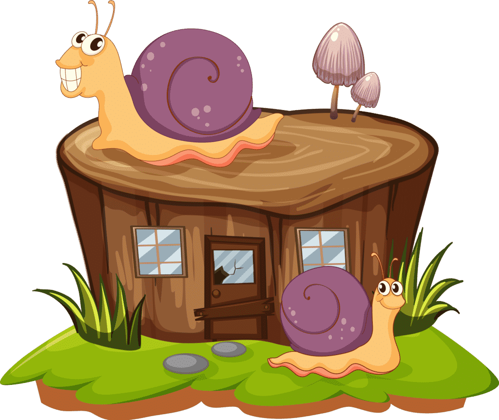 tree stump snail house planter