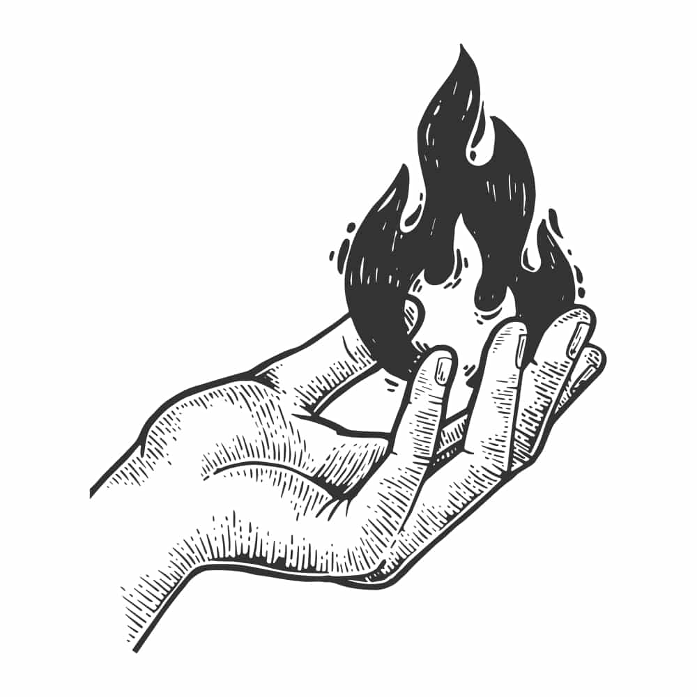 Эскиз огня на руку