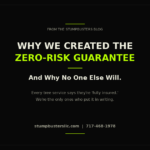 Why StumpBusters created the Zero-Risk Guarantee — every tree service says fully insured but only StumpBusters puts it in writing with a signed legal document — stumpbustersllc.com 717-468-1978